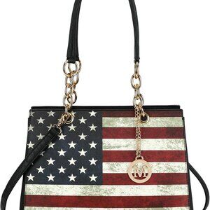American Flag Crossbody Bag Women Leather Tote Shoulder Purse Patriots